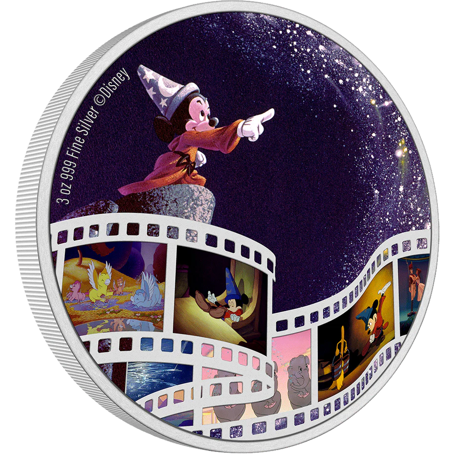 DISNEY CINEMA MASTERPIECE - FANTASIA 3oz SILVER COIN