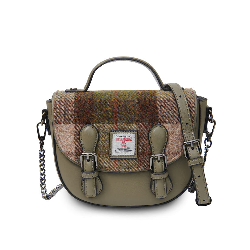 ISLANDER UK MINI COBBLE SATCHEL-CHESTNUT TARTAN