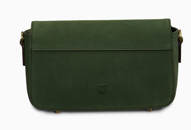 ISLANDER UK THE CAITHNESS CLUTCH-GREEN HERRINGBONE BAG