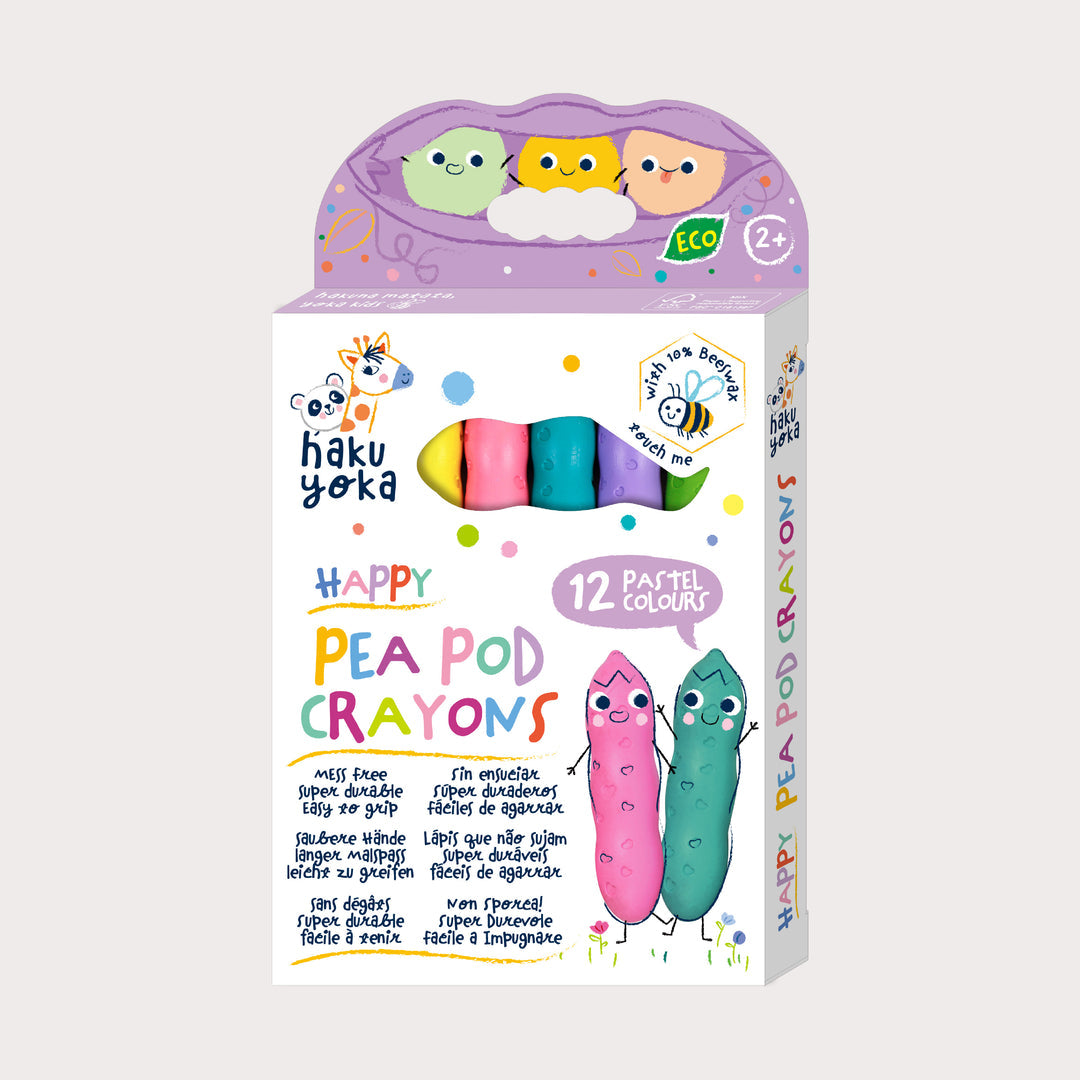 HAPPY PEA POD CRAYONS 12 PASTEL COLOURS