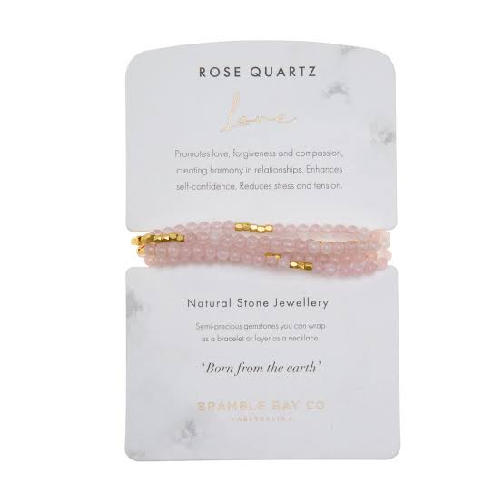 BRAMBLE BAY CO BRACELET-WRAP ROSE QUARTZ LOVE