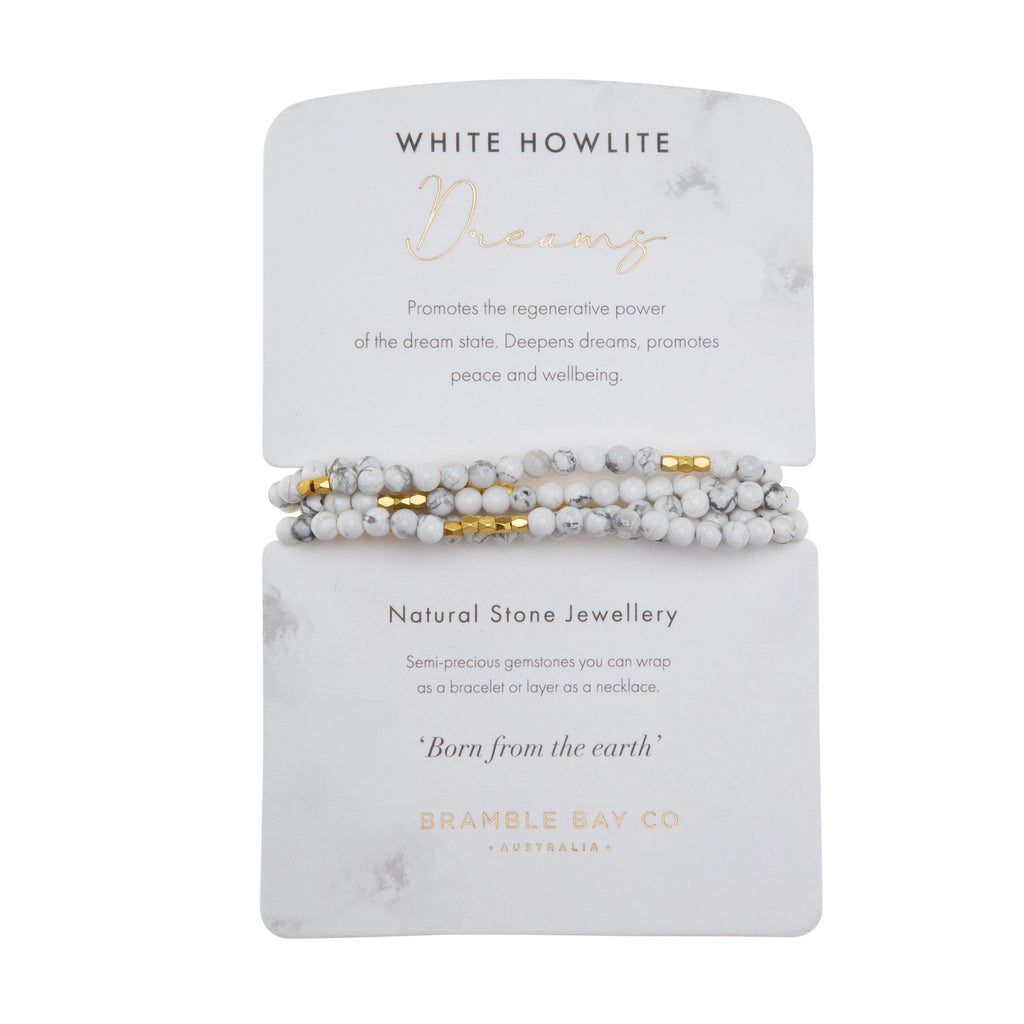 BRAMBLE BAY CO BRACELET-WRAP WHITE HOWLITE DREAMS