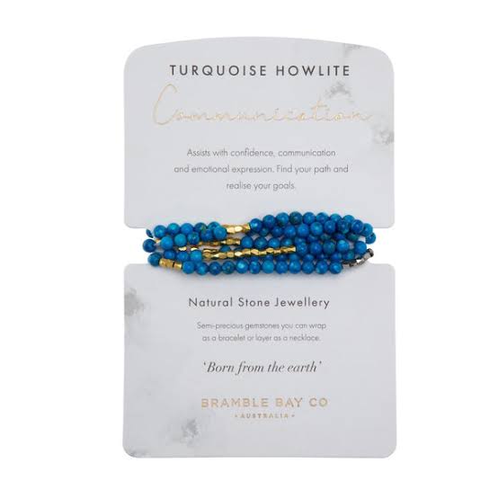 BRAMBLE BAY CO BRACELET-WRAP TURQUOISE HOWLITE COMMUNICATION