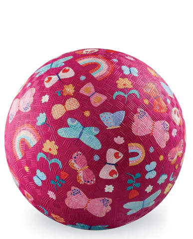 CROCODILE CREEK 5 INCH PLAYGROUND BALL - BUTTERFLY FIELDS (PINK)