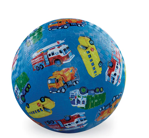 Crocodile Creek 5 Inch Playground Ball - City Vehicles (Blue)