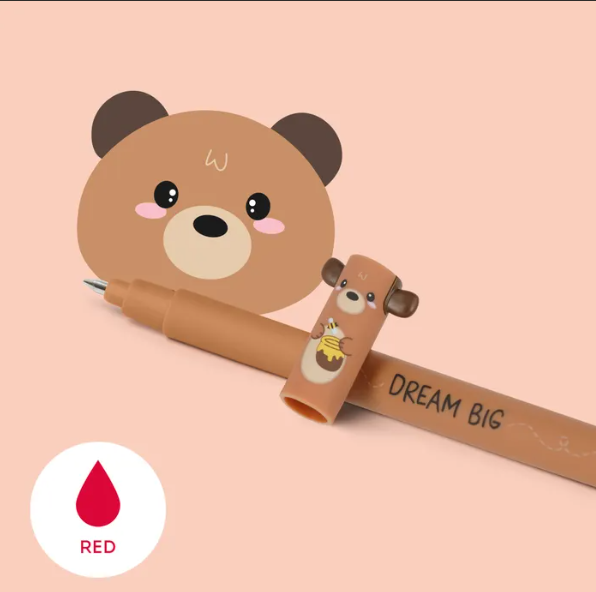 LEGAMI ERASABLE GEL PEN-TEDDY BEAR-RED INK