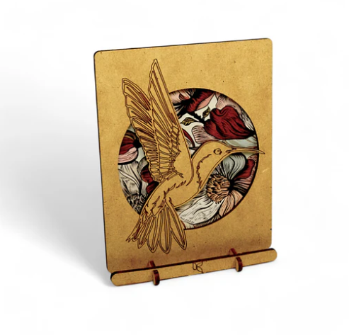 KOMONI POP-UP ART-FLORAL HUMMINGBIRD