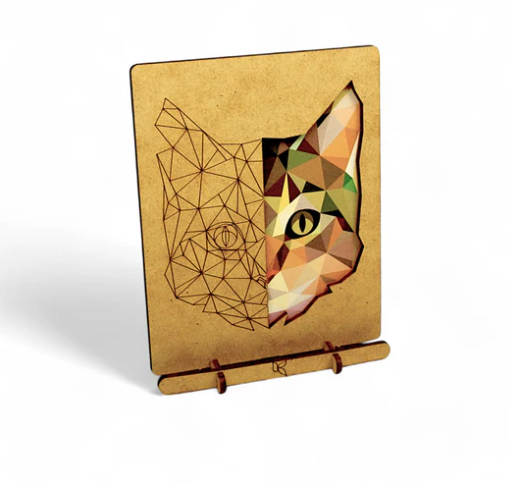 KOMONI POP-UP ART-GEOMETRIC CAT