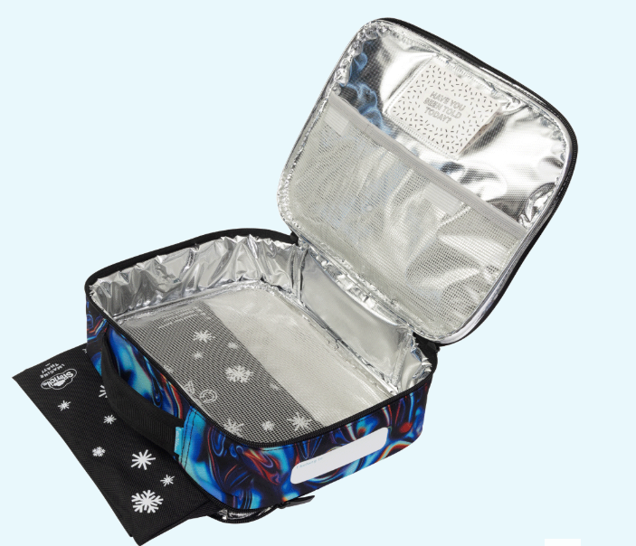 Spencil Big Cooler Lunch Bag + Chill Pack - Metallic Waves