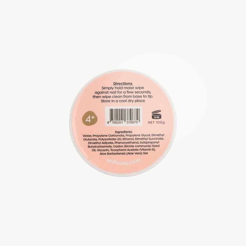 OH FLOSSY WATER BASED NAIL POLISH REMOVER WIPES