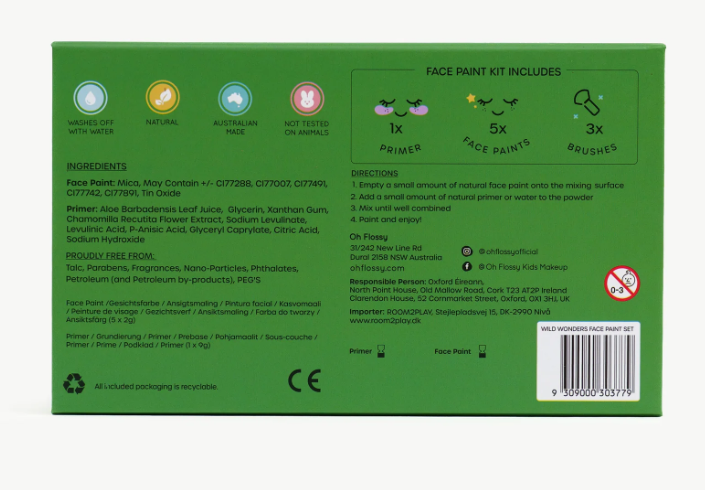 OH FLOSSY WILD WONDERS FACE PAINT SET