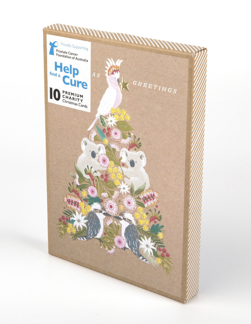 PROSTATE CANCER FOUNDATION BUSH ANIMALS  CHARITY BOXED CHRISTMAS CARDS