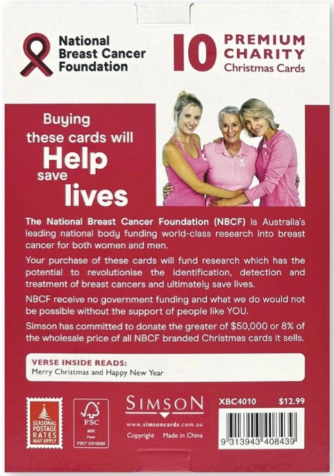 NATIONAL BREAST CANCER FOUNDATION BOXED CARDS BC FESTIVE FUN