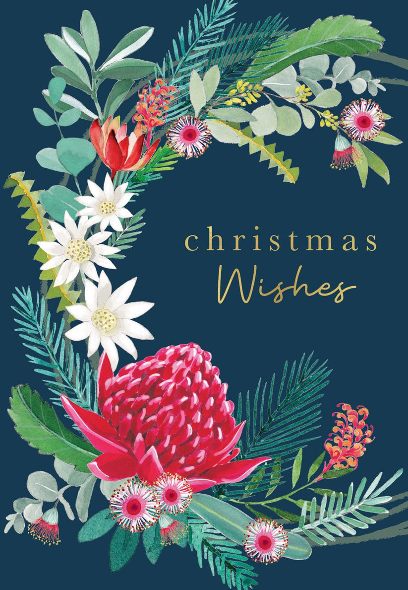 OVARIAN CANCER RESEARCH FOUNDATION BUSH GARLAND CHARITY BOXED CHRISTMAS CARDS