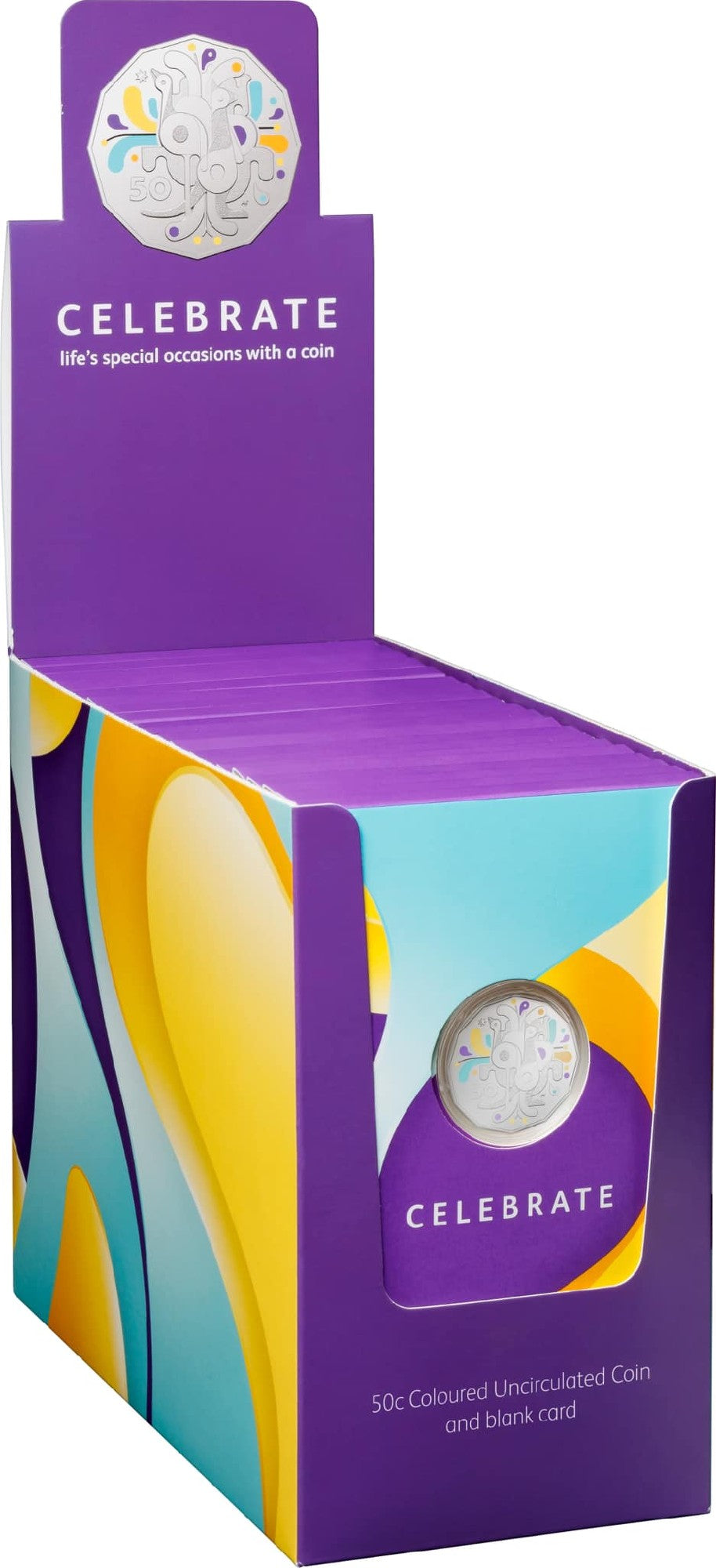 ROYAL AUSTRALIAN MINT  CELEBRATIONS 2025 50c COLOURED UNCIRCULATED COIN