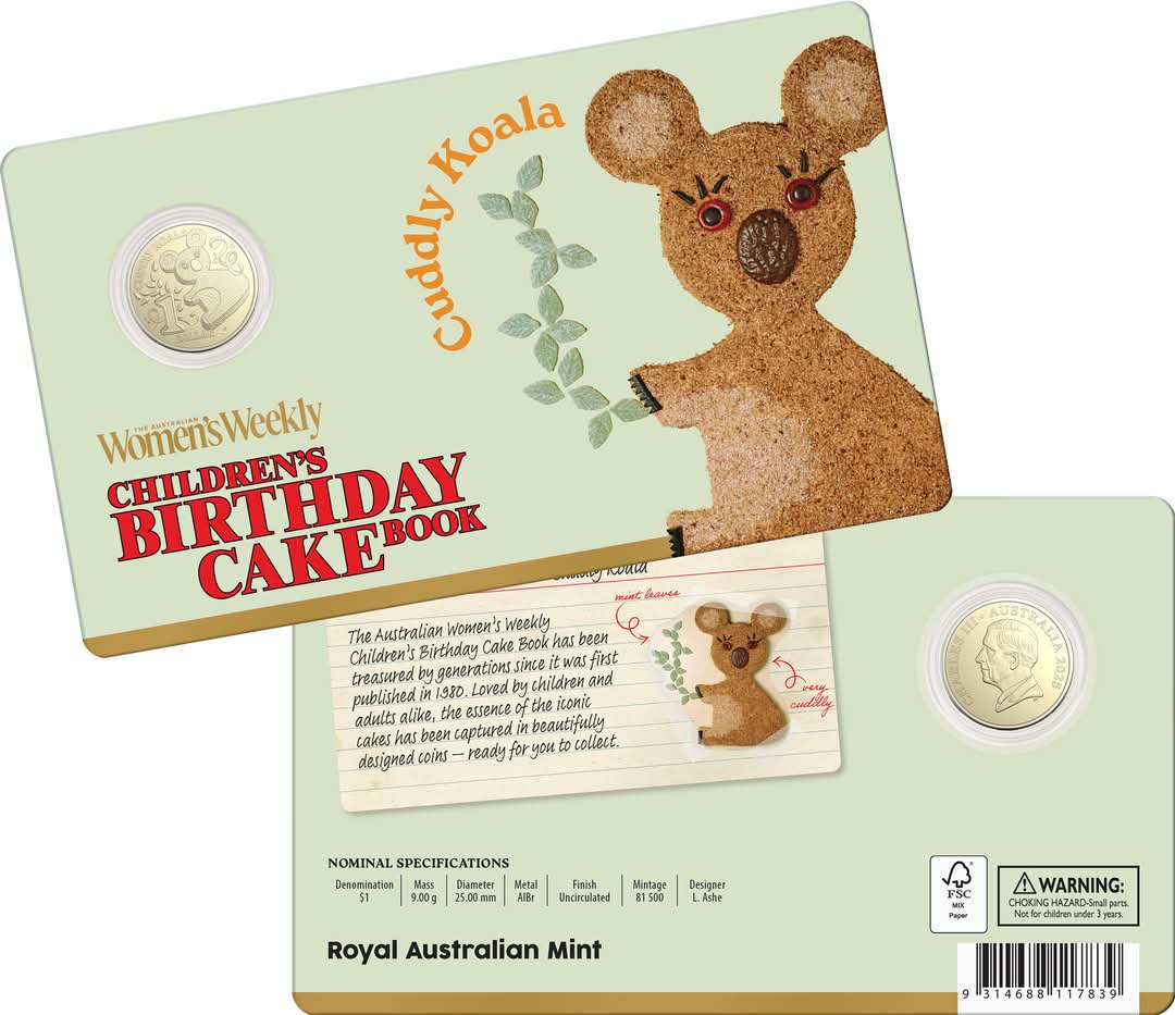ROYAL AUSTRALIAN MINT 2025 $1 ALBR UNCIRCULATED COIN-CUDDLY KOALA