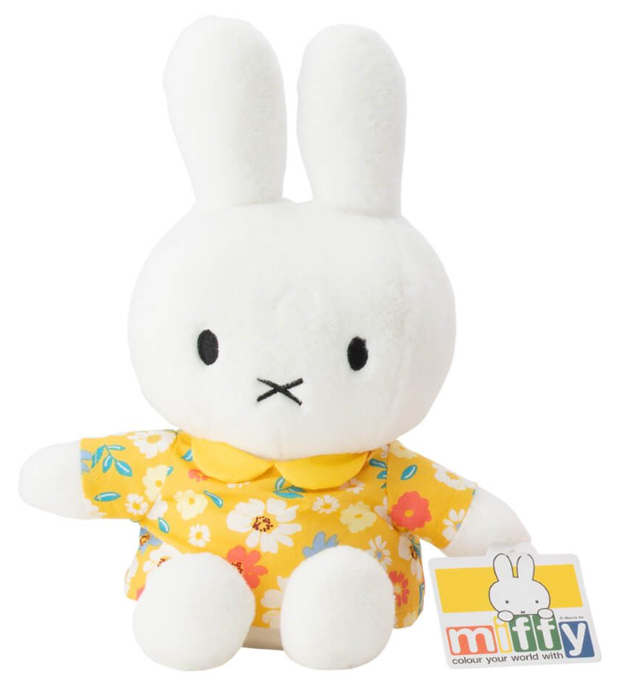 MIFFY SOFT TOY FLORAL YELLOW DRESS 29CM