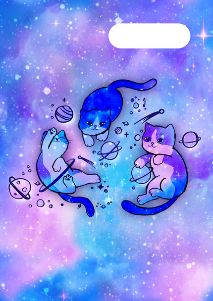 SPENCIL A4 BOOK COVERS-CAT-A-COSMIC 1