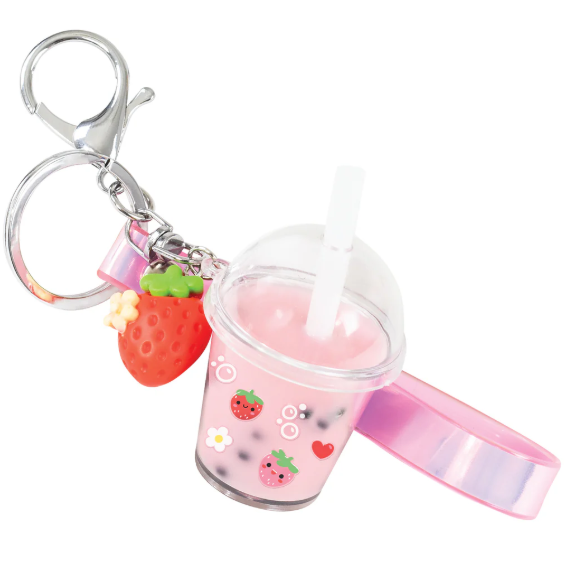 Tiger Tribe Bag Charm Kit - Strawberry Bubble Tea