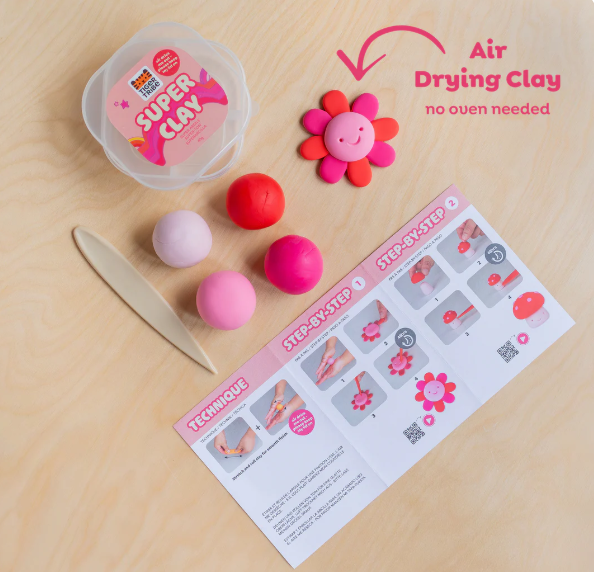 Tiger Tribe Super Clay Stationery - Sunset Pink + Red