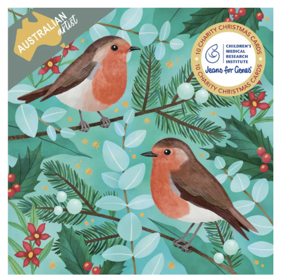 Jeans for Genes-Christmas Card Wallet-Red Robins