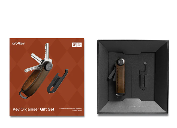 CRAZY HORSE KEY ORGANISER + MULTITOOL V2 - OAK BROWN