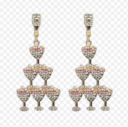 LP FASHION EARRINGS HAPPINESS-CHAMPAGNE TOWER