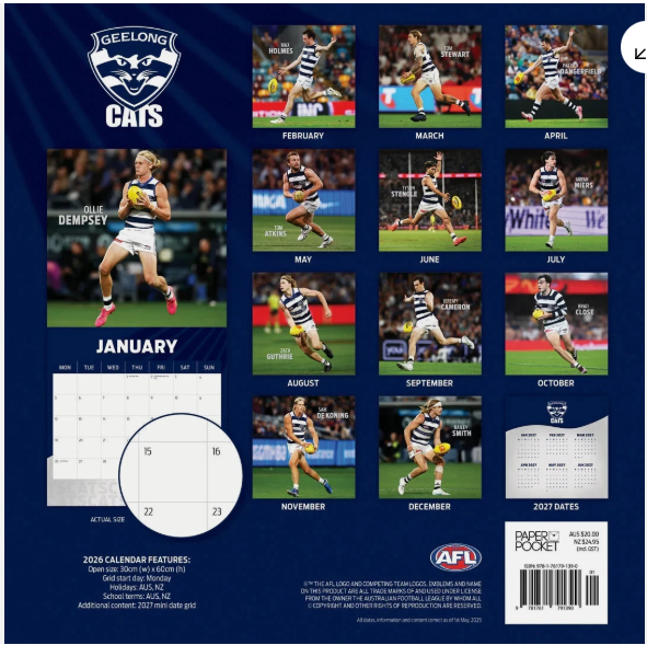 AFL GEELONG CATS CALENDAR: 2026