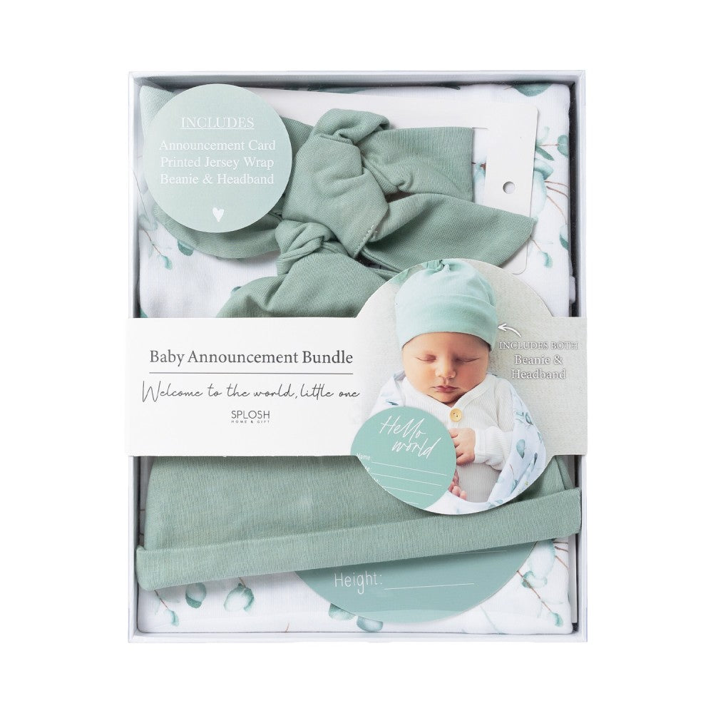 BABY ANNOUNCEMENT SET EUCALYPTUS