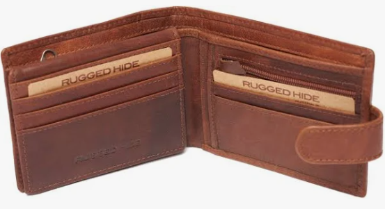RUGGED HIDE WALLET ROB-BRANDY