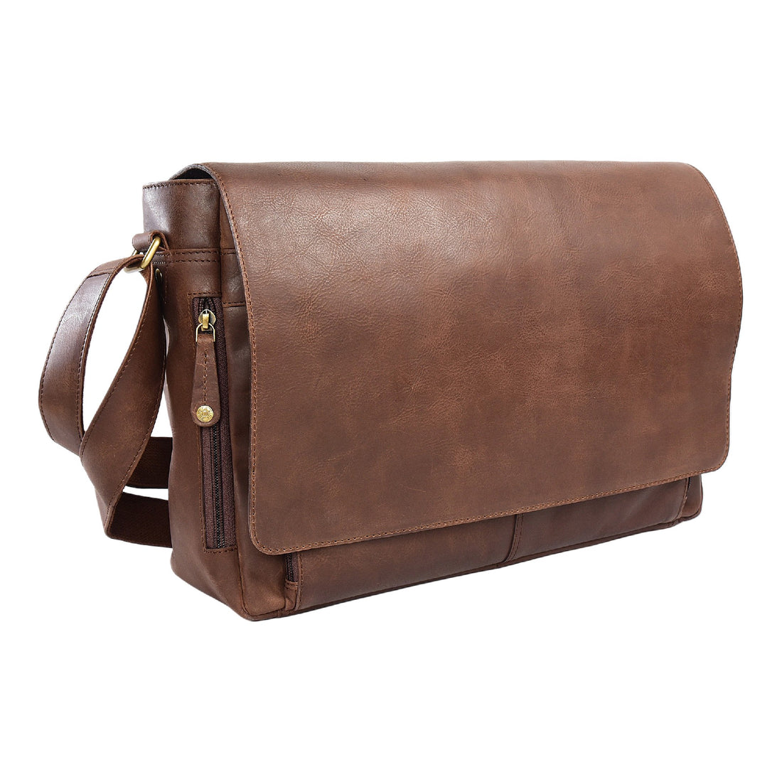 RUGGED HIDE LITHGOW SATCHEL-BROWN 