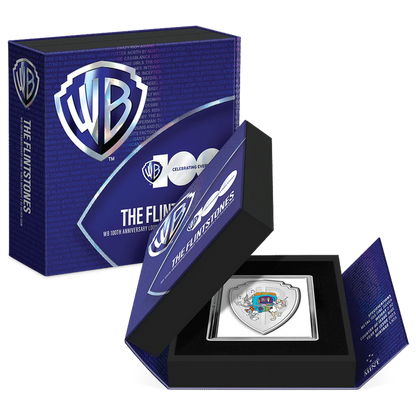 NZ MINT WB100 LOONEY TUNES MASHUPS - FLINSTONES 2oz SILVER COIN