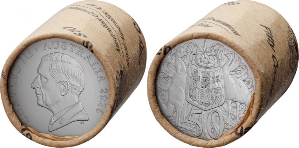 ROYAL AUSTRALIAN MINT 2025 50C CIRCULATED NON-PREMIUM COIN ROLL