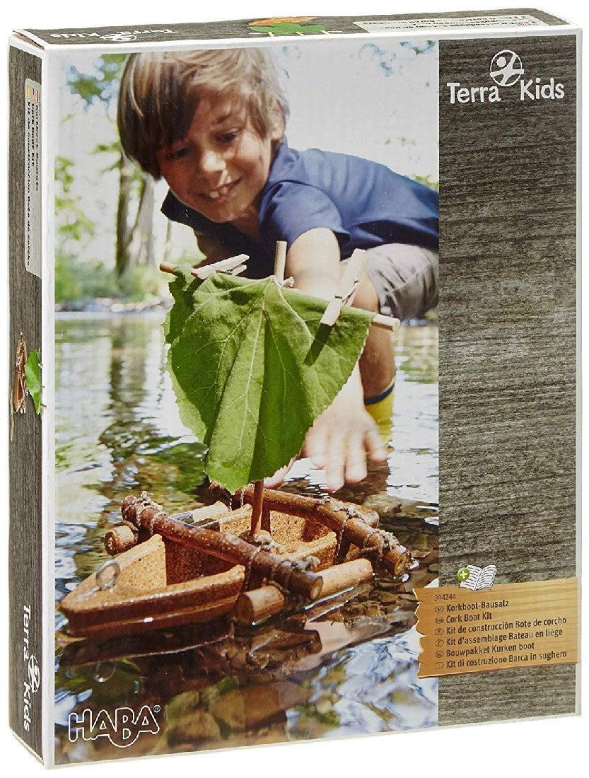 HABA Terra Kids Cork Boat - Easy to Assemble and Upgrade with Materials Found in Nature - DIY Fun for Young and Old