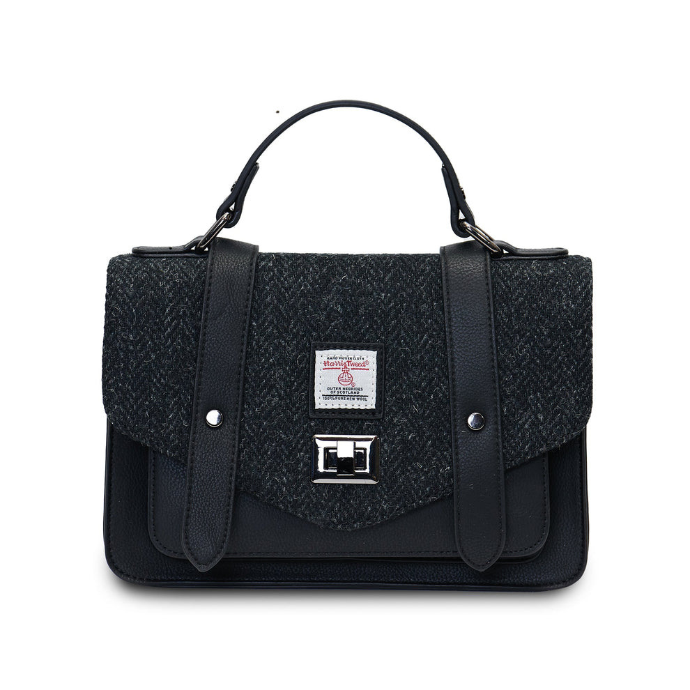 ISLANDER THE MEDIUM CALTON SATCHEL BLACK HERRINGBONE