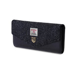 Load image into Gallery viewer, ISLANDER LARGE BLACK HERRINGBONE CLASP PURSE
