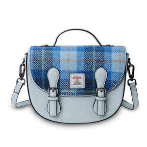 ISLANDER THE MEDIUM COBBLE SATCHEL BLUE TARTAN