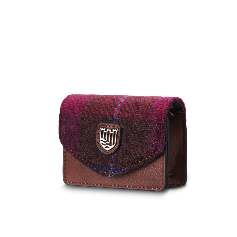 ISLANDER UK THE CARD CASE-FUSCHIA TARTAN