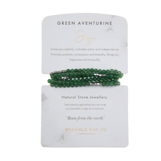 BRAMBLE BAY CO BRACELET-WRAP GREEN AVENTURINE JOY