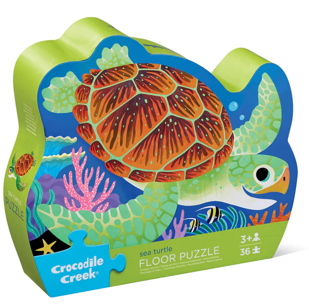 Crocodile Creek Classic Floor Puzzle 36 pc - Sea Turtle (Foil Stamped) 