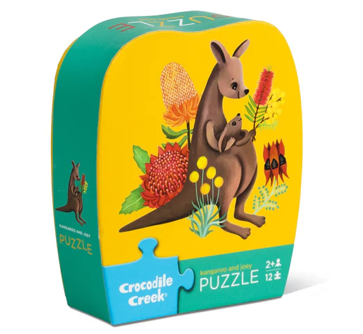 Crocodile Creek Mini Puzzle 12 pc - Kangaroo & Joey