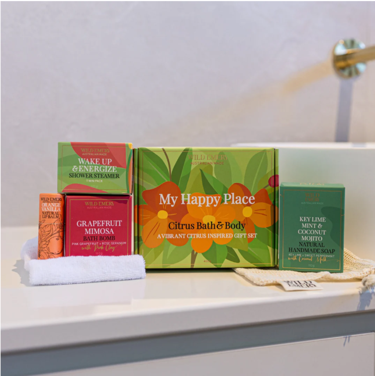 WILD EMERY MY HAPPY PLACE-CITRUS BATH &amp; BODY SET 
