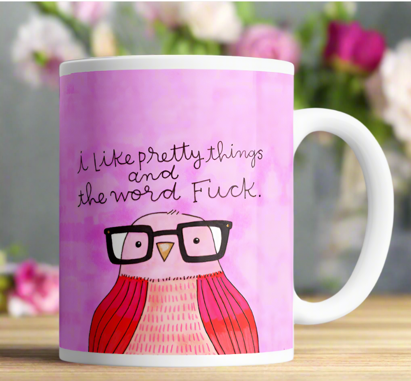 DISRUPTED INDUSTRIES I LIKE PRETTY THINGS DERPY BIRD MUG