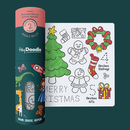 HEY DOODLE JINGLE BELLS MINI COLOURING &amp; DOODLE MAT