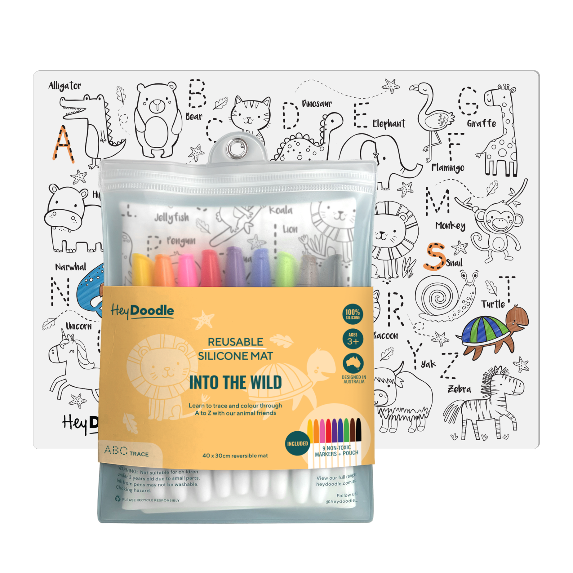 HEY DOODLE REUSABLE SILICONE MAT-INTO THE WILD