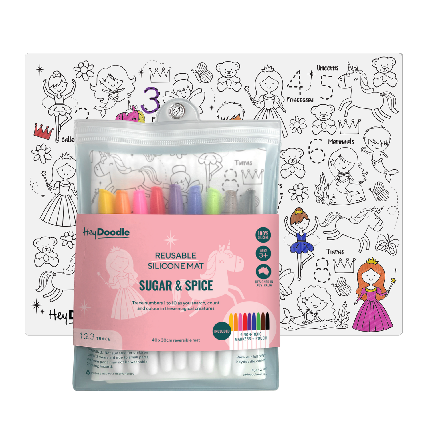 HEY DOODLE REUSABLE SILICONE MAT-SUGAR &amp; SPICE