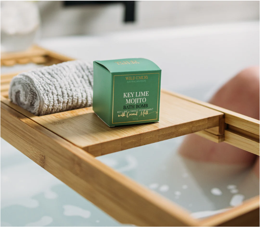 WILD EMERY CUBE BATH BOMB-KEY LIME MOJITO