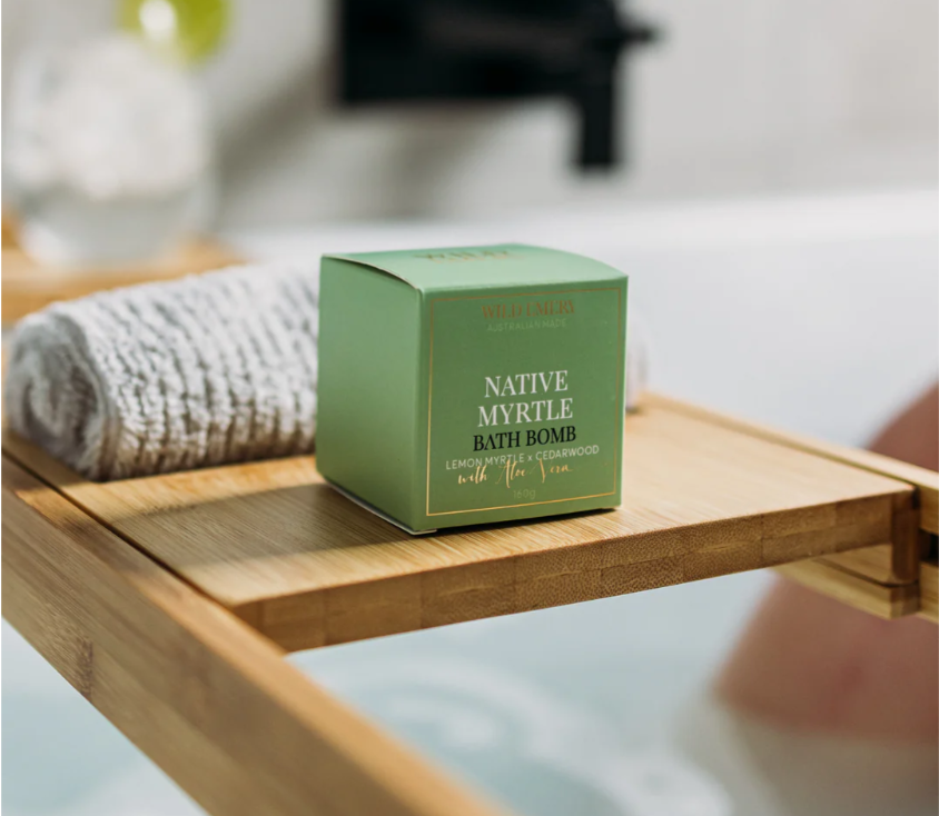 WILD EMERY CUBE BATH BOMB-NATIVE MYRTLE