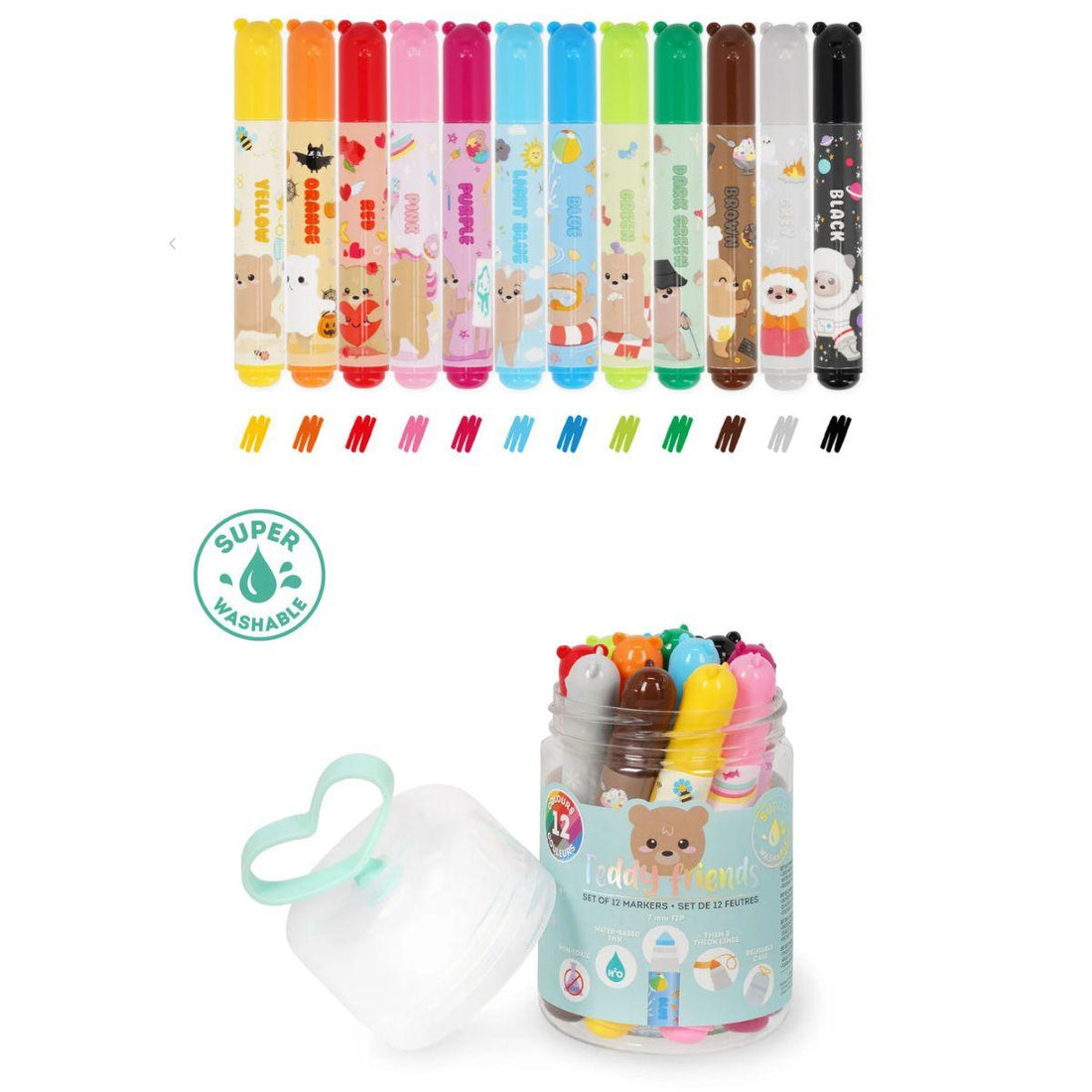 LEGAMI SET OF 12 MARKERS - TEDDY FRIENDS