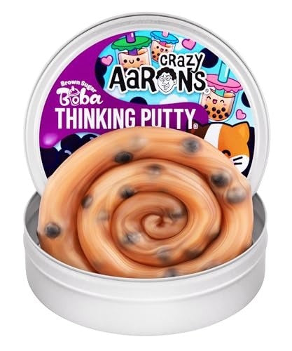 Crazy Aarons 4  Brown Sugar Boba Thinking Putty 90 Grams - Never Dries Out - Sensory Play Putty - Creative Toy for Kids and Adults - Crazy Aarons Thin